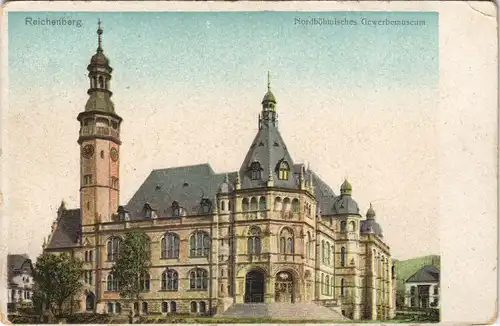 Litho AK Reichenberg Liberec Gewerbemuseum Partie am Museum 1900
