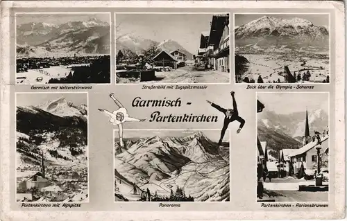 Garmisch-Partenkirchen Mehrbildkarte mit Umland Stadtteilansichten 1956