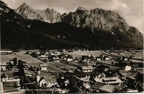 Ansichtskarte Wallgau Panorama-Ansicht mit Karwendel Bergen 1961