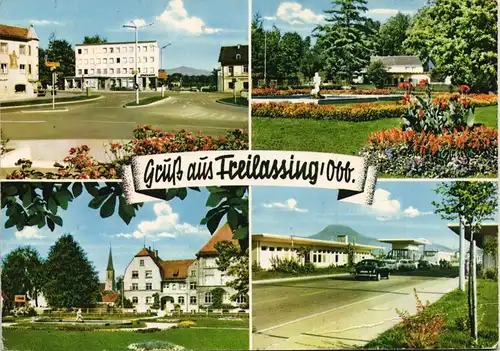 Freilassing (bis 1923 Salzburghofen) Mehrbildkarte mit 4 Ortsansichten 1965
