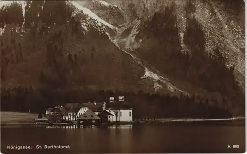 St. Bartholomä-Schönau am Königssee See und Berg Panorama 1930