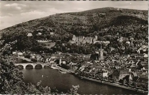 Ansichtskarte Heidelberg Blick vom Philosophenweg 1955