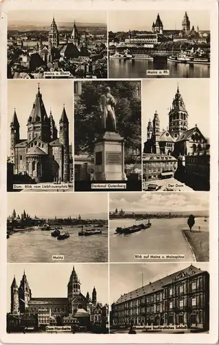 Ansichtskarte Mainz Mehrbild-AK Stadtteilansichten 1950
