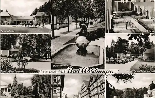 Ansichtskarte Bad Wildungen Mehrbildkarte mit 8 Foto-Ansichten 1960