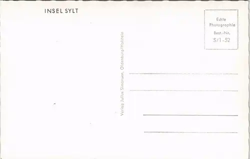 Ansichtskarte Sylt Bewegte See Nordsee Wellen 1952