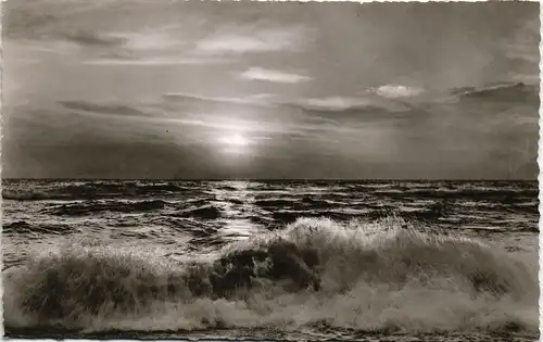 Sylt Licht-Reflexe bei starker Brandung 1958   gelaufen Stempel Westerland