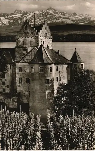 Ansichtskarte Meersburg SCHLOSS MEERSBURG mit Altmann und Säntis 1960