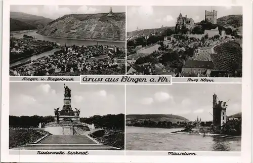 Bingen am Rhein Mehrbild-AK Orts-, Rhein- und Umlandansichten 1955