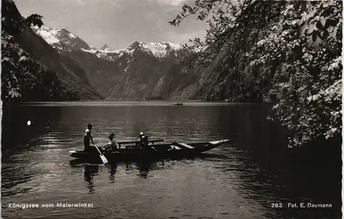Schönau am Königssee Malerwinkel am Königssee, See Bootsfahrt 1960
