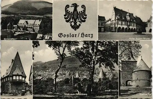 Goslar Mehrbildkarte mit Kaiserpfalz, Hotel Kaiser-Worth uvm. 1969
