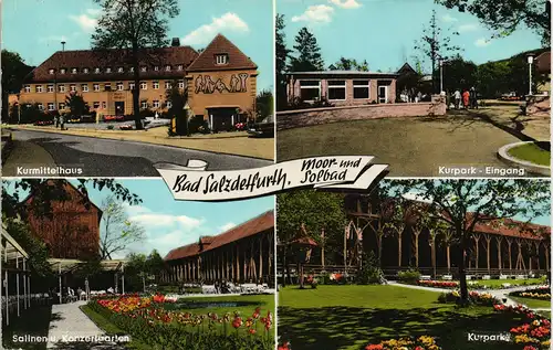 Bad Salzdetfurth Mehrbild-AK Kurpark, Kurhaus, Salinen Konzertgarten 1965