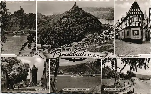 Ansichtskarte Braubach Mehrbildkarte mit Orts- u. Umland-Ansichten 1960/1956