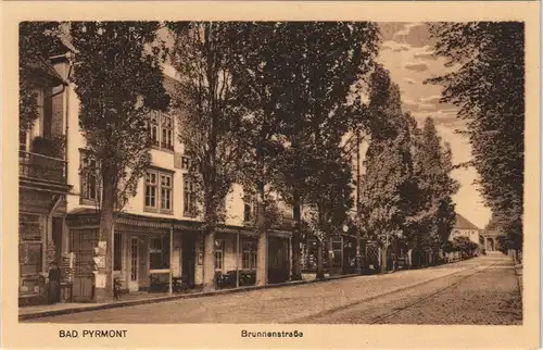 Ansichtskarte Bad Pyrmont Partie in der Brunnenstraße 1920