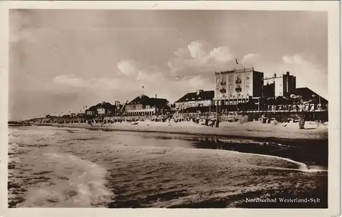 Ansichtskarte Westerland-Sylt Strand des Nordseebades 1929