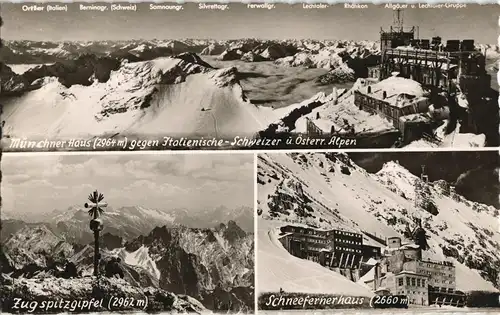 Ansichtskarte Grainau Münchner Haus (Zugspitze) 3 Bild Winter 1965