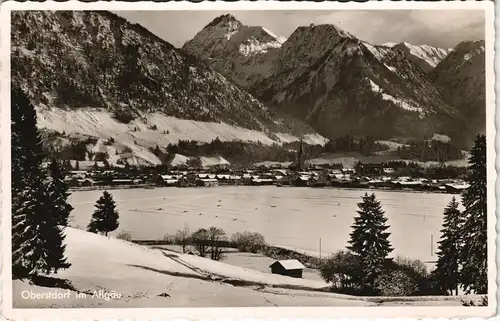 Ansichtskarte Oberstdorf (Allgäu) Totale - Winter 1951