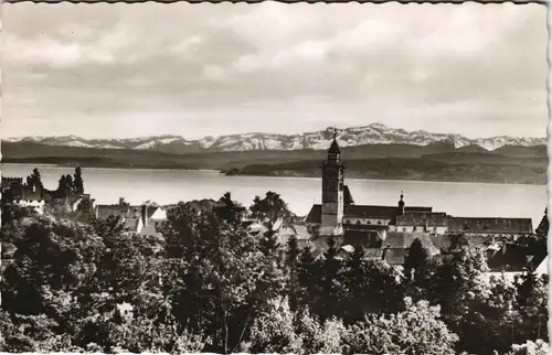 Ansichtskarte Überlingen Stadt und Alpen 1962