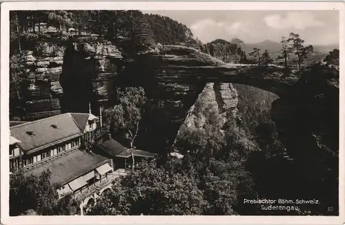 Postcard Tetschen-Bodenbach Decín Prebischtor gel Nachgebühr 1939