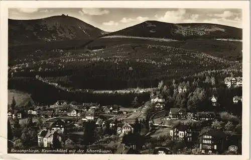 Postcard Krummhübel Karpacz Stadtpartie 1938