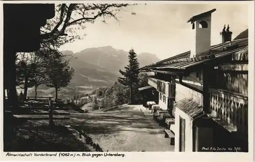 .Bayern Almwirtschaft Vorderbrand m. Blick gegen Untersberg Bayern AK 1929