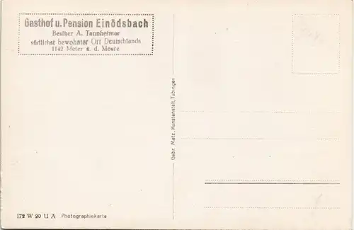 Einödsbach-Oberstdorf (Allgäu) Gasthof u. Pension Bes. A. Tannheimer 1930