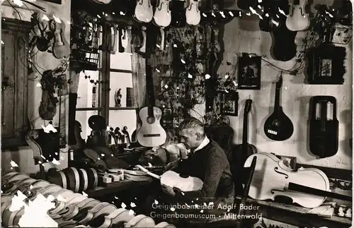Mittenwald Geigenbaumeister Adolf Bader Geigenbaumuseum Mittenwald 1965