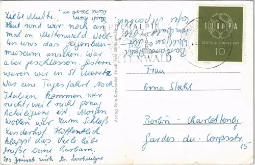 Mittenwald Geigenbaumeister Adolf Bader Geigenbaumuseum Mittenwald 1965