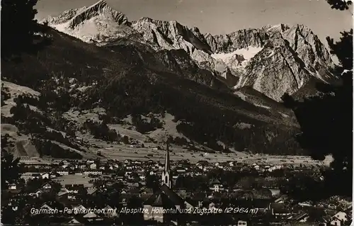 Garmisch-Partenkirchen Panorama-Ansicht Höllental und Blick Zugspitze 1959