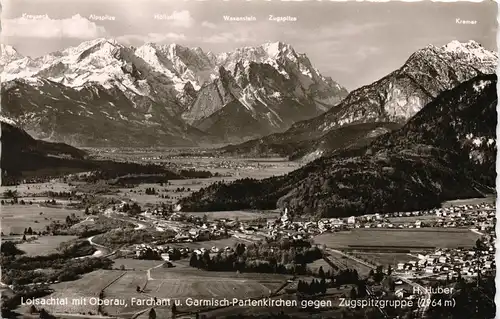 Farchant Loisachtal mit Oberau, Farchant u. Garmisch-Partenkirchen 1960
