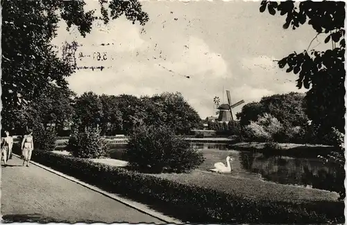 Ansichtskarte Norderney Partie an der Napoleon-Schanze, Windmühle 1961