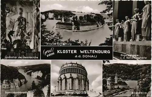 Ansichtskarte Kelheim Mehrbild-AK div. Ansichten auch Donau-Durchbruch 1960