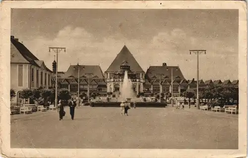 Postcard Zoppot Sopot Partie am Kurhaus 1930