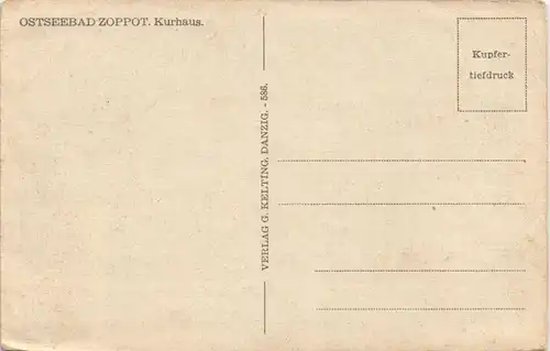 Postcard Zoppot Sopot Partie am Kurhaus 1930
