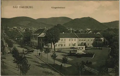 Ansichtskarte Bad Harzburg Stadt Teilansicht Partie am Kriegerdenkmal 1919