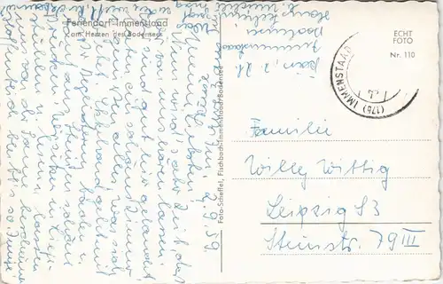 Immenstaad a. Bodensee Panorama-Ansicht Fernansicht Schweizer Alpen 1959