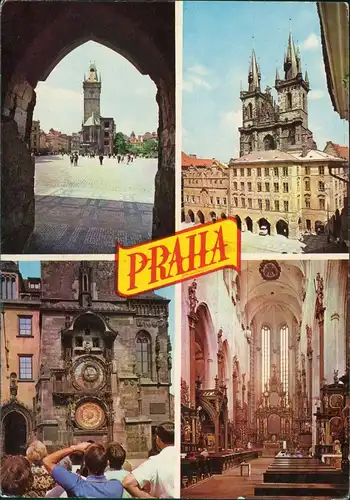 Postcard Prag Praha Mehrbild-AK Altstadt Stadtteilansichten 1971