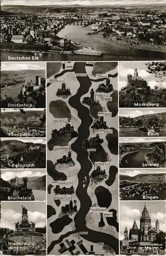 Ansichtskarte Koblenz Mehrbild-AK Rhein Koblenz und Umland-Ansichten 1961