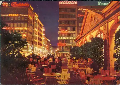 Frankfurt am Main Hauptwache, Lokale, Leuchtreklame Abend-Beleuchtung 1965