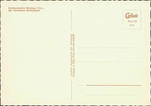 Raisting Oberbayern Erdefunkstelle Raisting (Obb.) der Deutschen Bundespost 1967