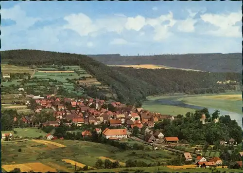 Ansichtskarte Bodenwerder-Polle Panorama Polle Oberweser Gesamtansicht 1963