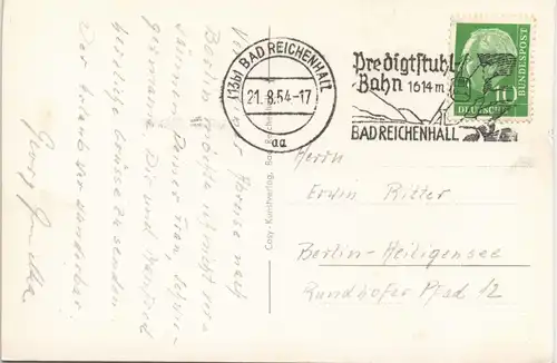 Ansichtskarte Bad Reichenhall Totale 1954