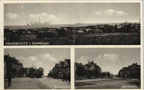 Triebschitz-Brüx Třebušice Most Fabrik, Straßen gel Landpoststempel 1940