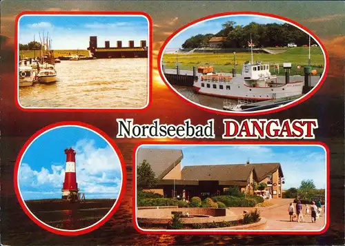 Dangast-Varel Mehrbild-AK Ortsansichten, Siel, Schiff, Leuchtturm 1980
