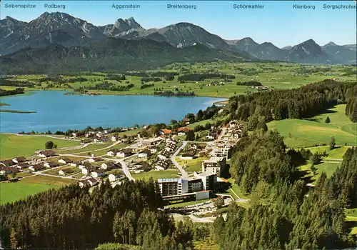 Hopfen am See-Füssen Panorama-Ansicht, Kurhotel, Kurklinik mit Enzensberg 1975