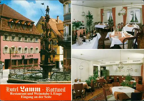 Rottweil Neckar Reklamekarte Hotel Lamm, Restaurant Weinstube Hauptstraße  1970