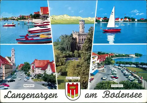 Langenargen am Bodensee Mehrbild-AK mit Bodensee, Marktplatz, Uhlandplatz uvm. 1967