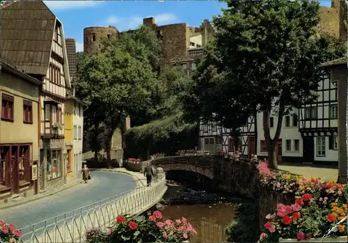 Ansichtskarte Münstereifel Straßen Partie Am Entenmarkt Blick zur Burg 1966