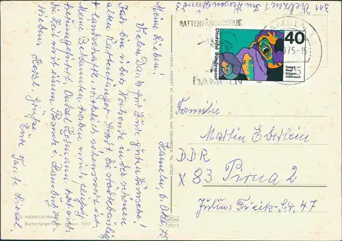 Ansichtskarte Hameln Autos am Rattenfängerhaus 1975