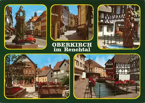 Oberkirch (Baden) Mehrbildkarte mit 5 Ortsansichten, Renchtal Region 1980