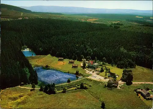 Hahnenklee-Goslar Hotel Restaurant Eden Flugzeug aus, Luftaufnahme 1985